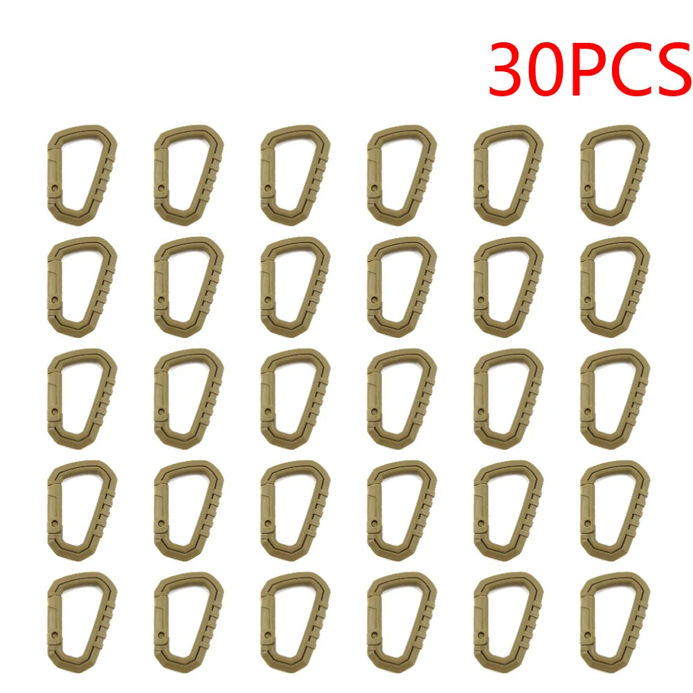 15-50PCS D-shape Belt Hanger Buckles Reusable Snap Type Safety Lock Buckles Lightweight High Strength Hardware Tools for Camping