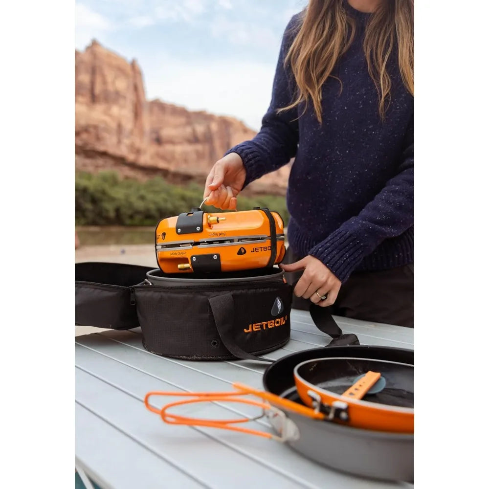 Genesis Basecamp Backpacking and Camping Stove Cooking System with Camping Cookware
