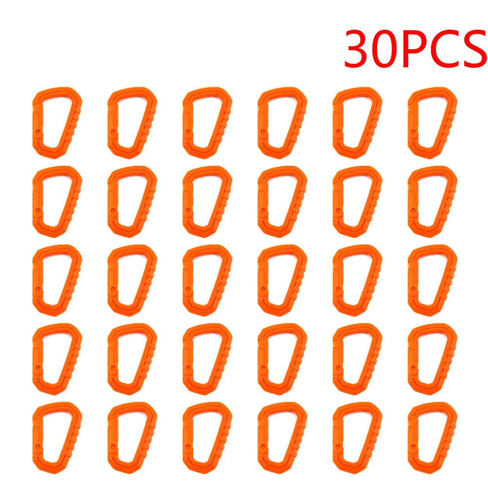 15-50PCS D-shape Belt Hanger Buckles Reusable Snap Type Safety Lock Buckles Lightweight High Strength Hardware Tools for Camping