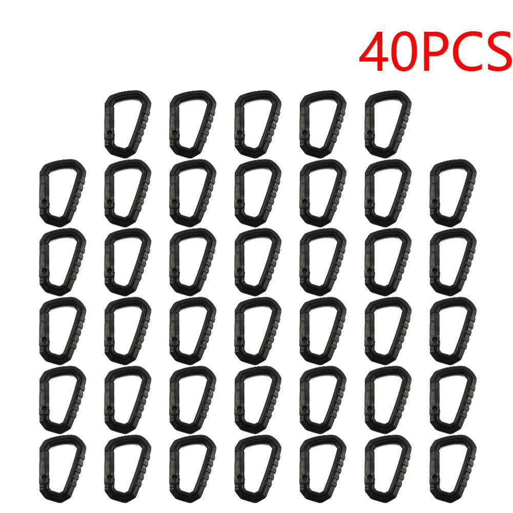 15-50PCS D-shape Belt Hanger Buckles Reusable Snap Type Safety Lock Buckles Lightweight High Strength Hardware Tools for Camping