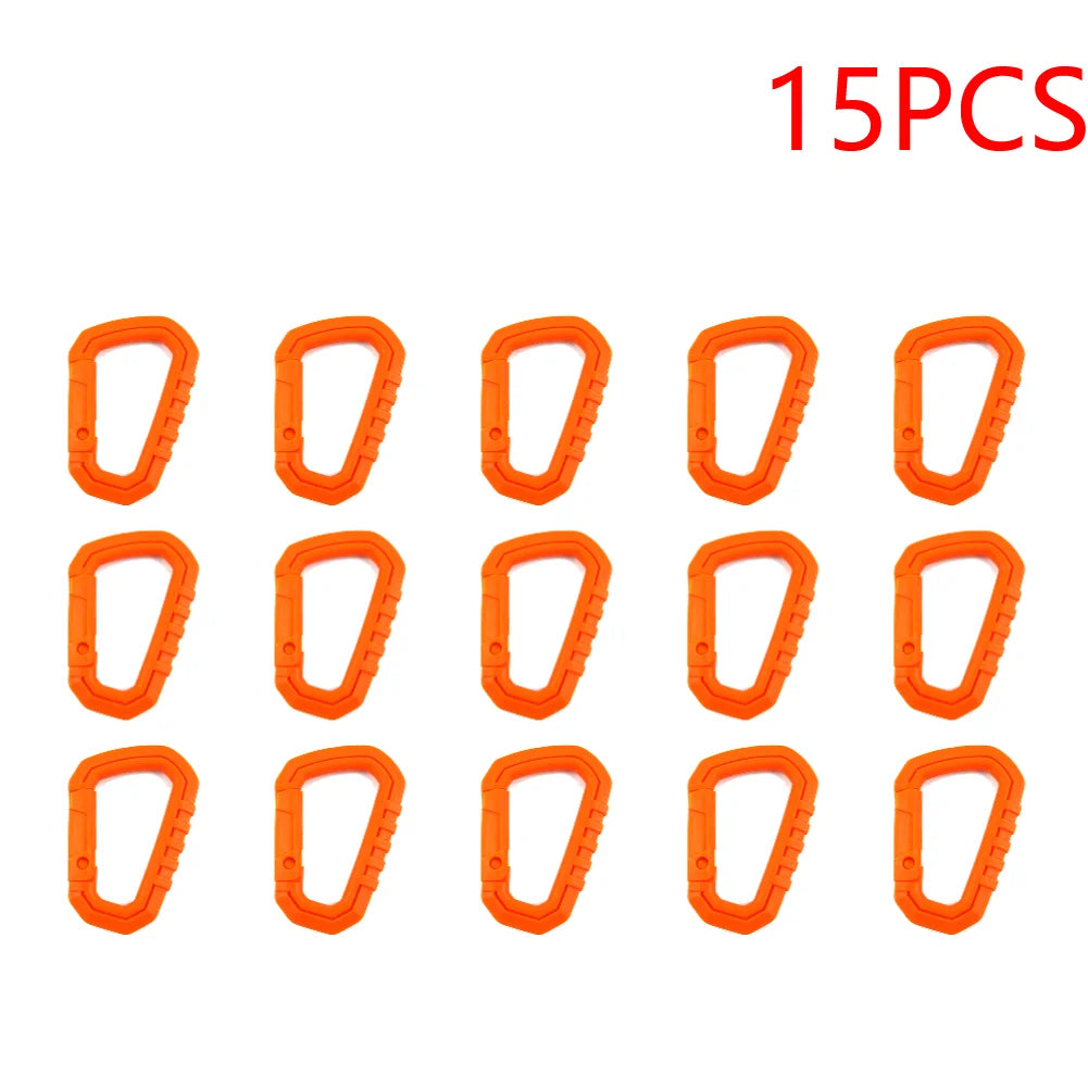 15-50PCS D-shape Belt Hanger Buckles Reusable Snap Type Safety Lock Buckles Lightweight High Strength Hardware Tools for Camping