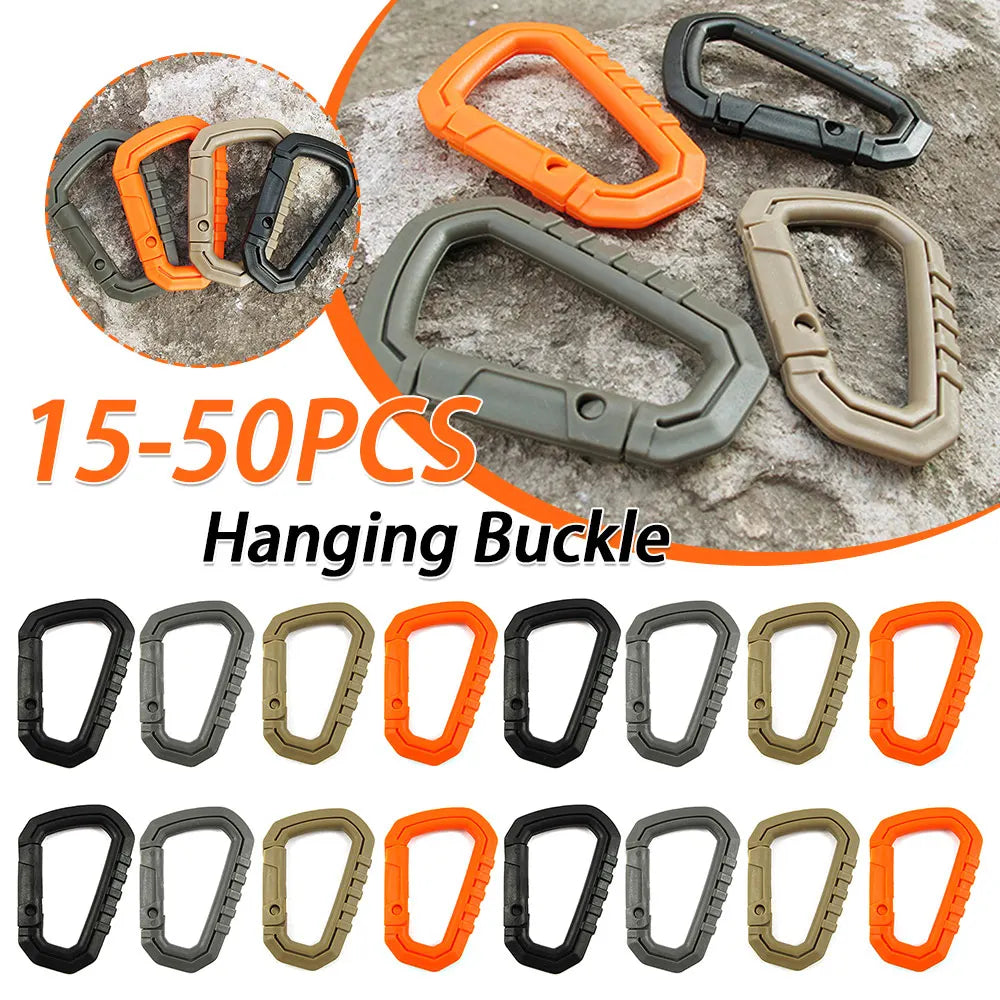 15-50PCS D-shape Belt Hanger Buckles Reusable Snap Type Safety Lock Buckles Lightweight High Strength Hardware Tools for Camping