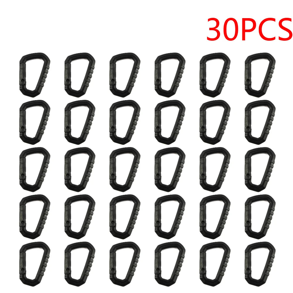 15-50PCS D-shape Belt Hanger Buckles Reusable Snap Type Safety Lock Buckles Lightweight High Strength Hardware Tools for Camping