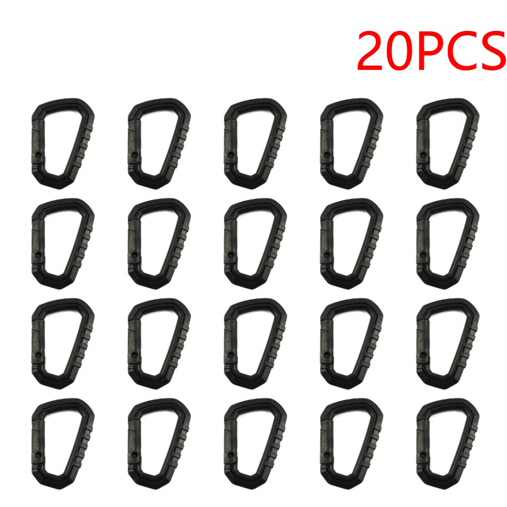 15-50PCS D-shape Belt Hanger Buckles Reusable Snap Type Safety Lock Buckles Lightweight High Strength Hardware Tools for Camping