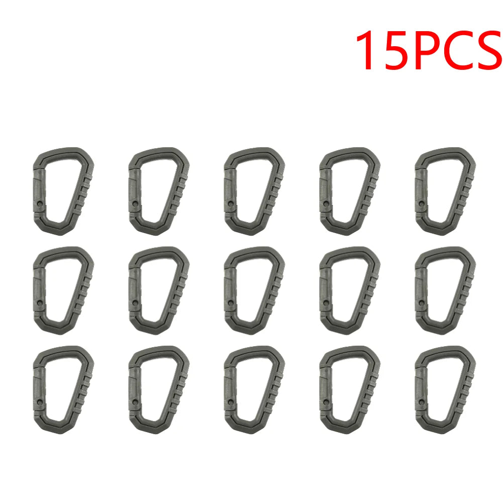 15-50PCS D-shape Belt Hanger Buckles Reusable Snap Type Safety Lock Buckles Lightweight High Strength Hardware Tools for Camping