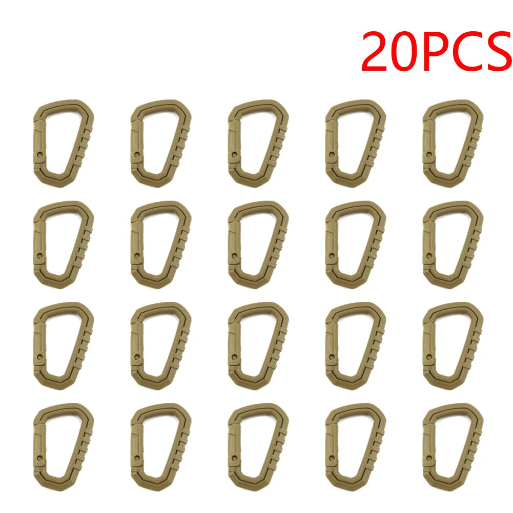15-50PCS D-shape Belt Hanger Buckles Reusable Snap Type Safety Lock Buckles Lightweight High Strength Hardware Tools for Camping