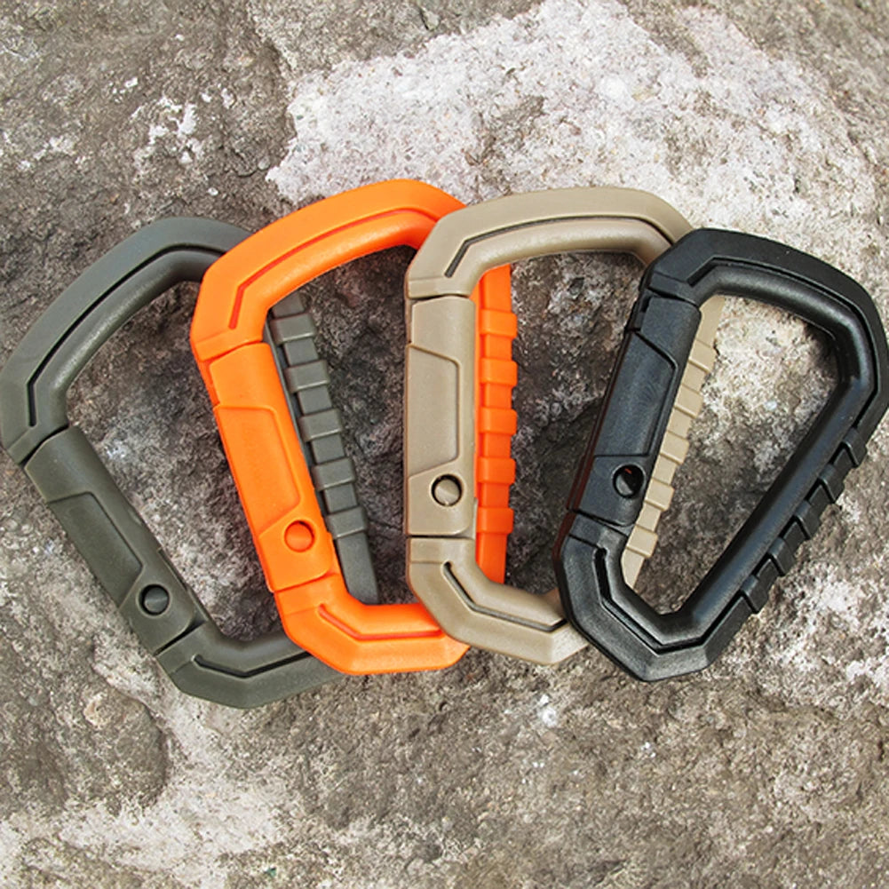15-50PCS D-shape Belt Hanger Buckles Reusable Snap Type Safety Lock Buckles Lightweight High Strength Hardware Tools for Camping
