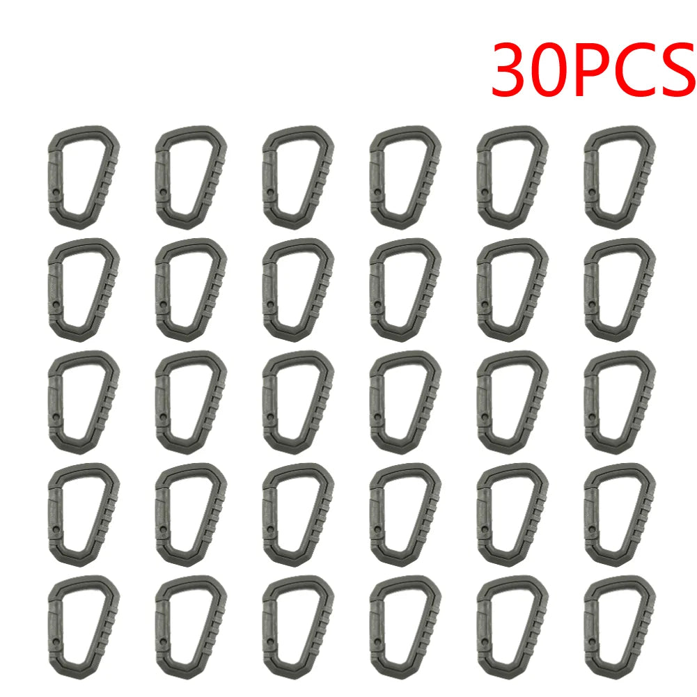 15-50PCS D-shape Belt Hanger Buckles Reusable Snap Type Safety Lock Buckles Lightweight High Strength Hardware Tools for Camping