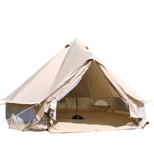 Mongolian Tent Khaki Color  3-5 Person Capacity  300D Oxford Fabric with PU & Silver Coating  3000mm Waterproof 17.5kg