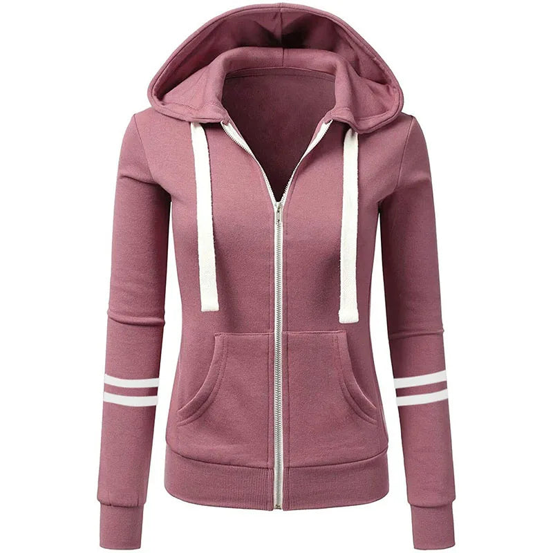 Women Winter Polyester Hoody Jackets Top Quality Windproof Jackets Outdoor Thick Fabric Jogging Jacket