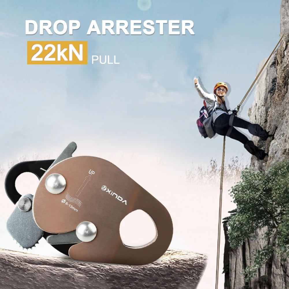 Pro Rock Climbing Abseiling Rappelling Tool Downhill Anti Fall Protective Descender Fallproof Self-locking Device