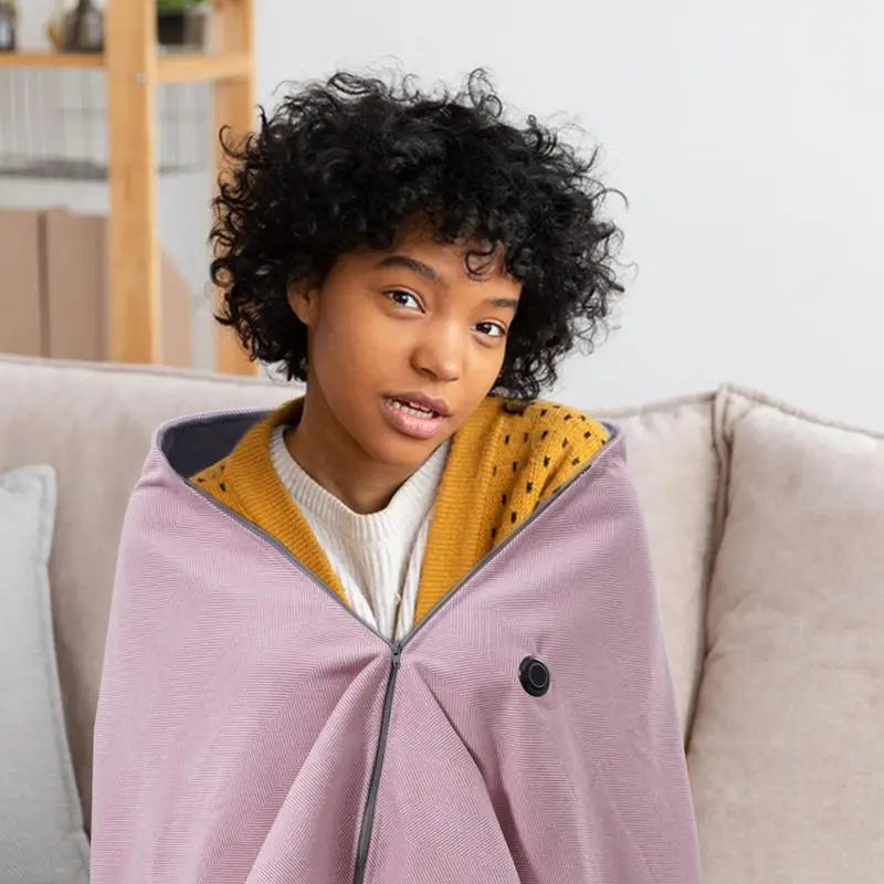 new outdoor USB shawl Electric Heated Blanket 3 Heating Levels plush Heated Mat Portable Wearable Body Warmer Blanket for home