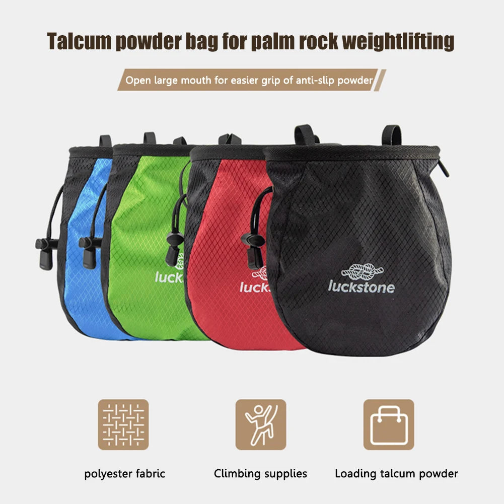 Chalk Bag Waterproof Polyester Weightlifting Pouch Adjustable Belt Waist Pouch Tear Resistance for Outdoor Climbing