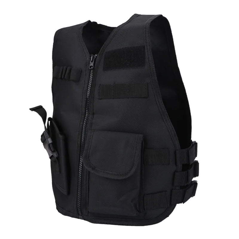 Breathable Children Kids Vest Protective Waistcoat for Outdoor Hunting Combat Games Black L