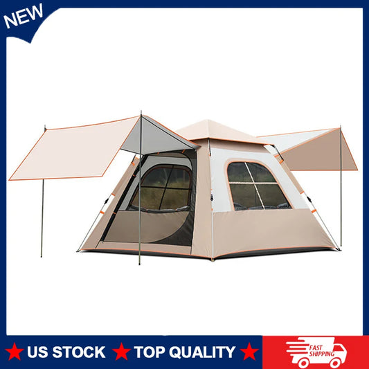Outdoor Fully Automatic Quick-opening Two-in-one Canopy Vinyl Tent Double Doors and Double Windows 5-8 People Camping Tent