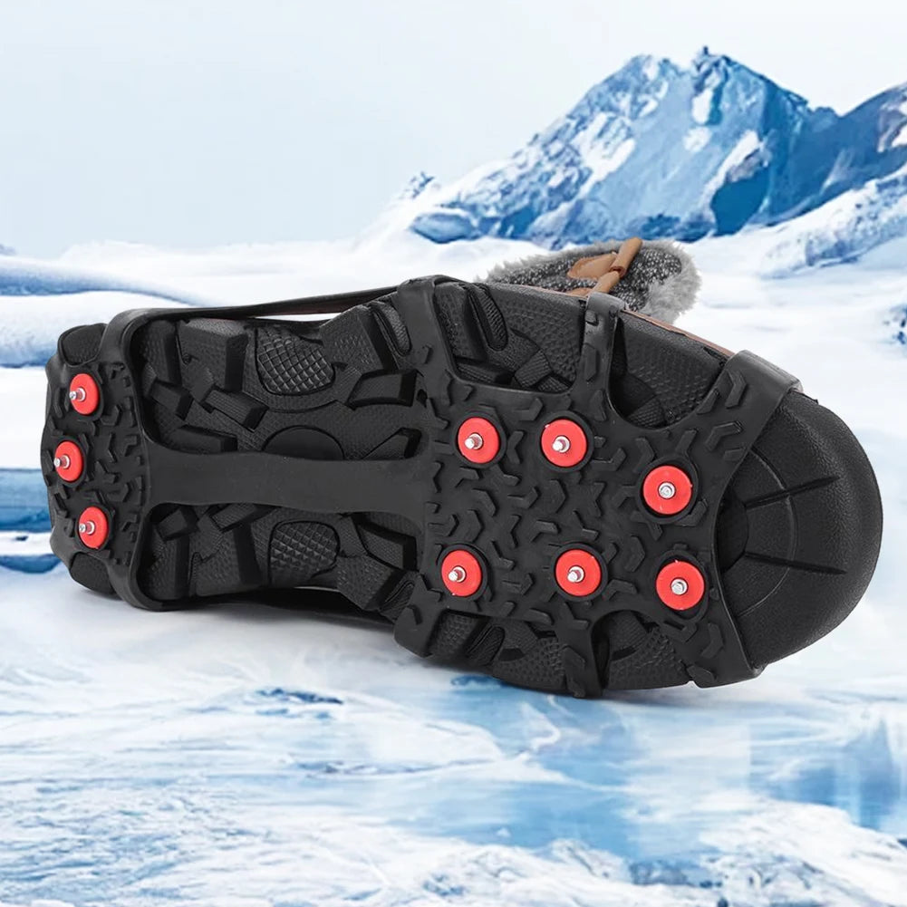 9 Teeth Climbing Crampons Anti-Slip Mountaineering Cleats Unisex Snow Claw Shoe Covers Walking Hiking Accessories