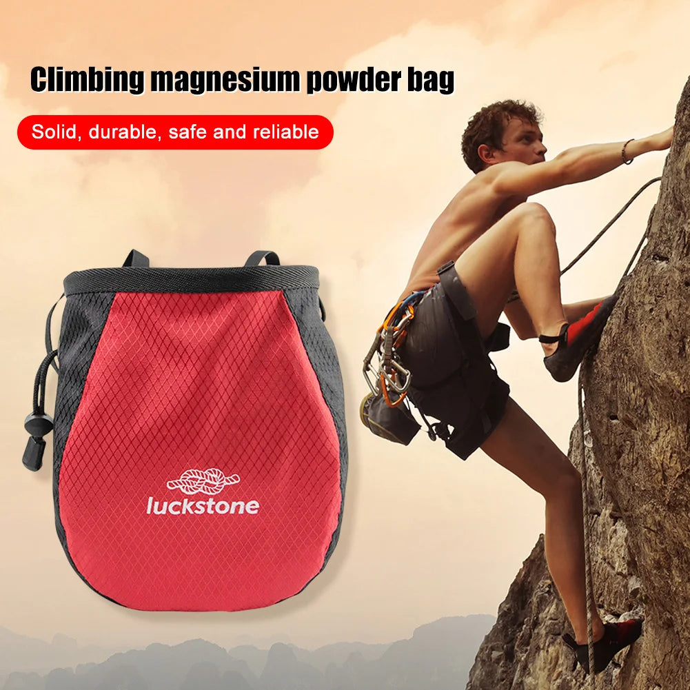 Chalk Bag Waterproof Polyester Weightlifting Pouch Adjustable Belt Waist Pouch Tear Resistance for Outdoor Climbing