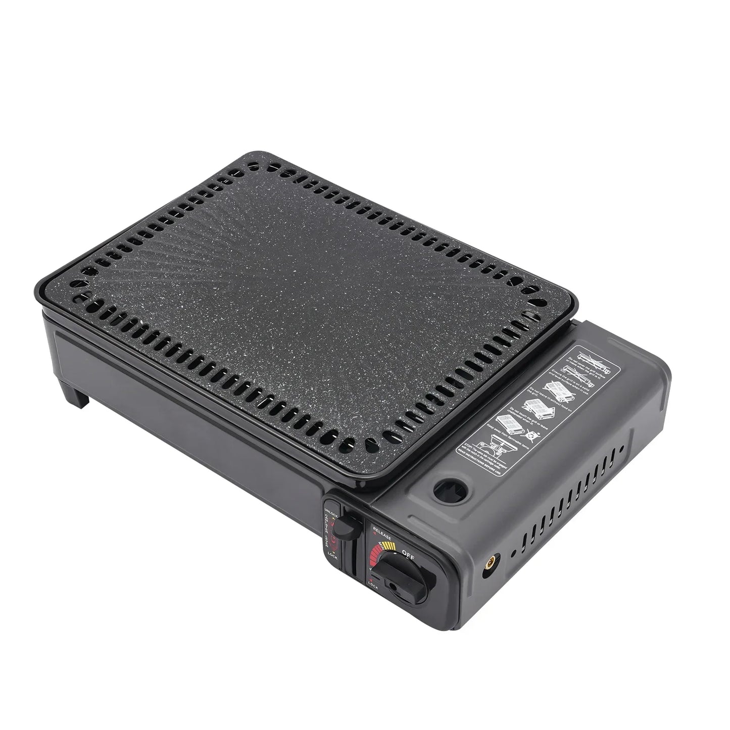 Portable Butane Gas Grill Camping BBQ Grills with Storage Box Indoor Tabletop Stove With Barbecue Kit Home Travel Accessories