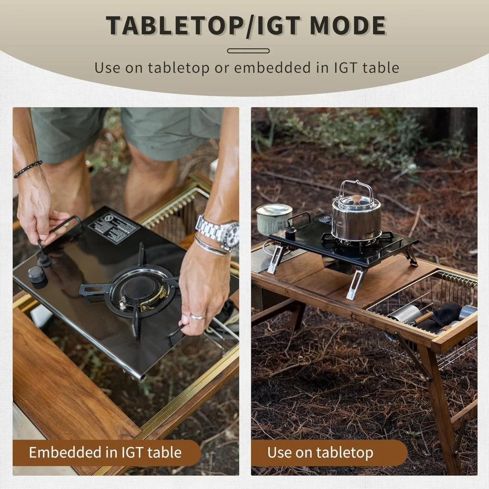 Camping gas stove, collapsible isobutane stove, collapsible isobutane stove