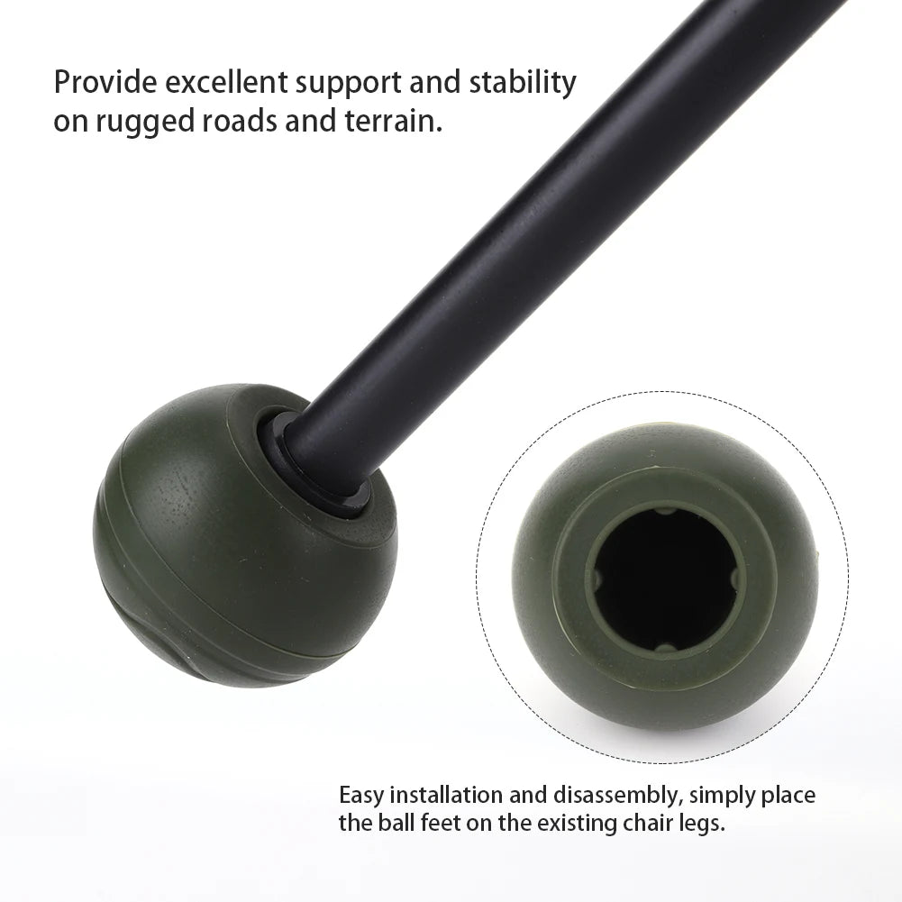 4Pcs Stabilizing Rubber Ball Feet Shock Absorption Outdoor Chair Leg Tips Ball Cap Moon Chair Foot Cover for Helinox Chair