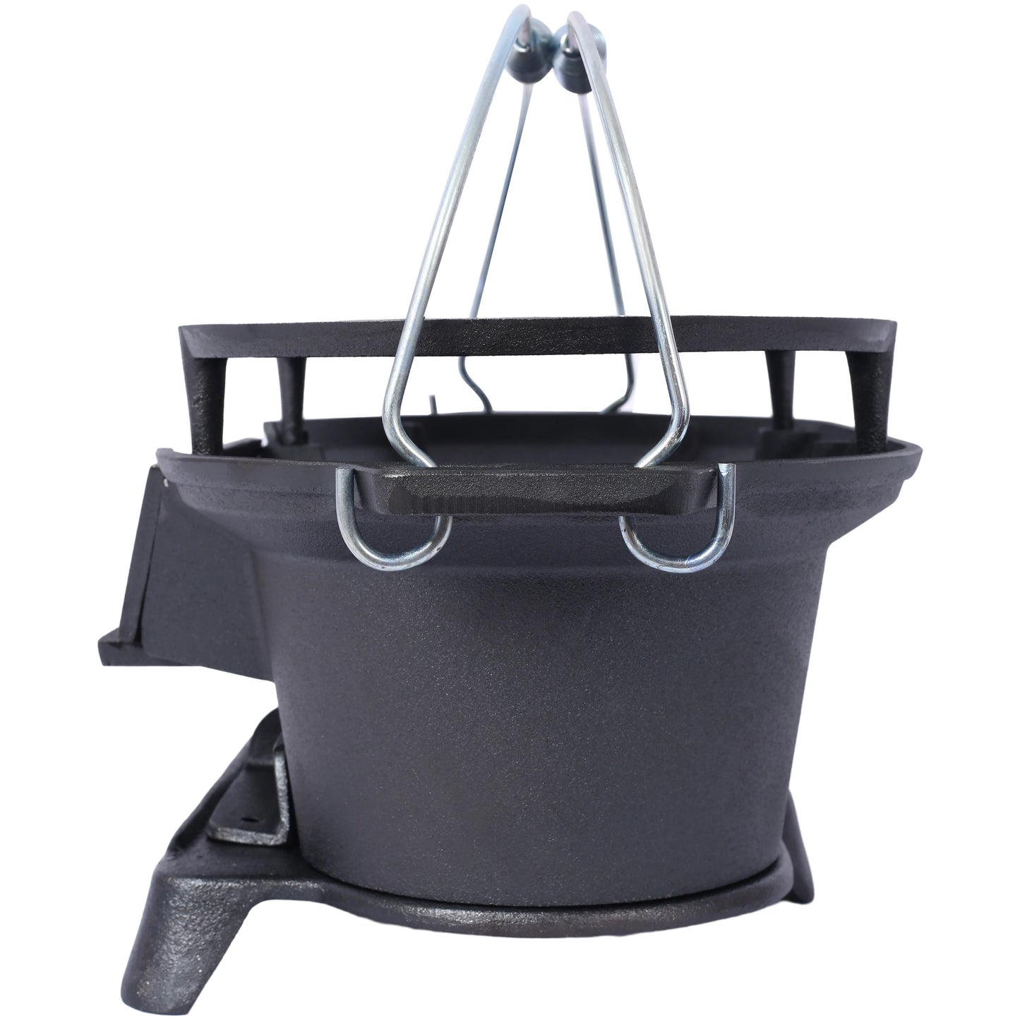 20" Oval Cast Iron Hibachi Grill, Portable Charcoal Grill With Vent Removable Grate with Handle, Yakitori Grill for Outdoor Camp
