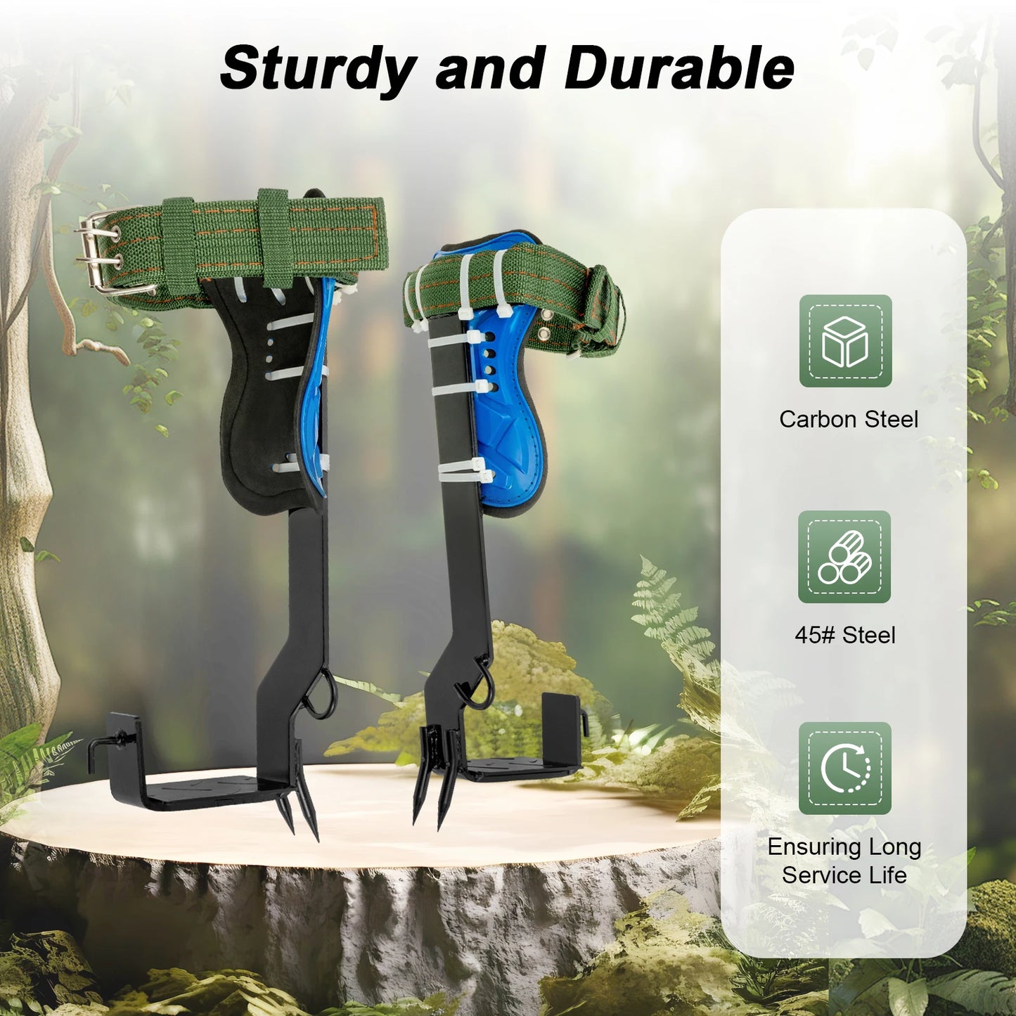 Tree Pole Climbing Spike Set Safety Belt Straps Portable for Outdoor Fruit Pick Climbing Spike Set Safety Belt Straps