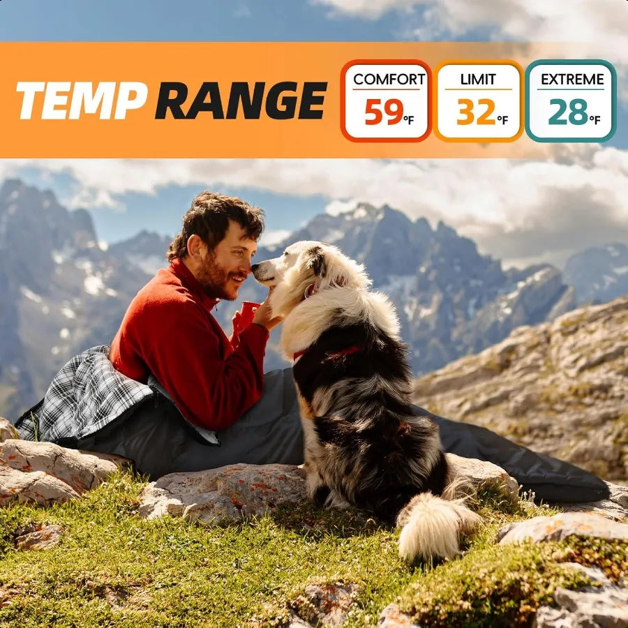 Flannel Sleeping Bag for Adults XL Large Wide Sleeping Bags for Camping Mens Warm Cotton Sleeping Bag 4 Season Warm Cool Weathe