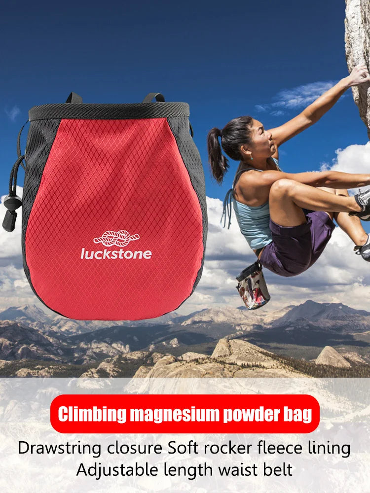 Chalk Bag Waterproof Polyester Weightlifting Pouch Adjustable Belt Waist Pouch Tear Resistance for Outdoor Climbing