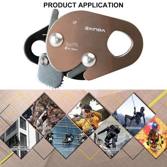 Pro Rock Climbing Abseiling Rappelling Tool Downhill Anti Fall Protective Descender Fallproof Self-locking Device