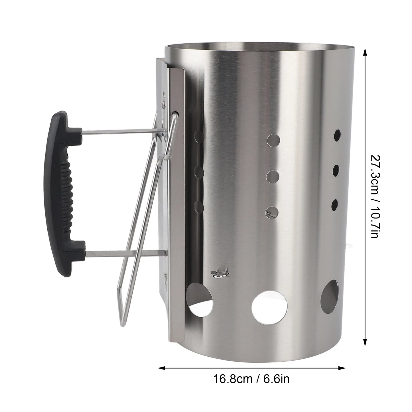 Chimney Starter Stainless Steel Portable Efficient Charcoal Starter Barrel for Barbecue Camping Picnic