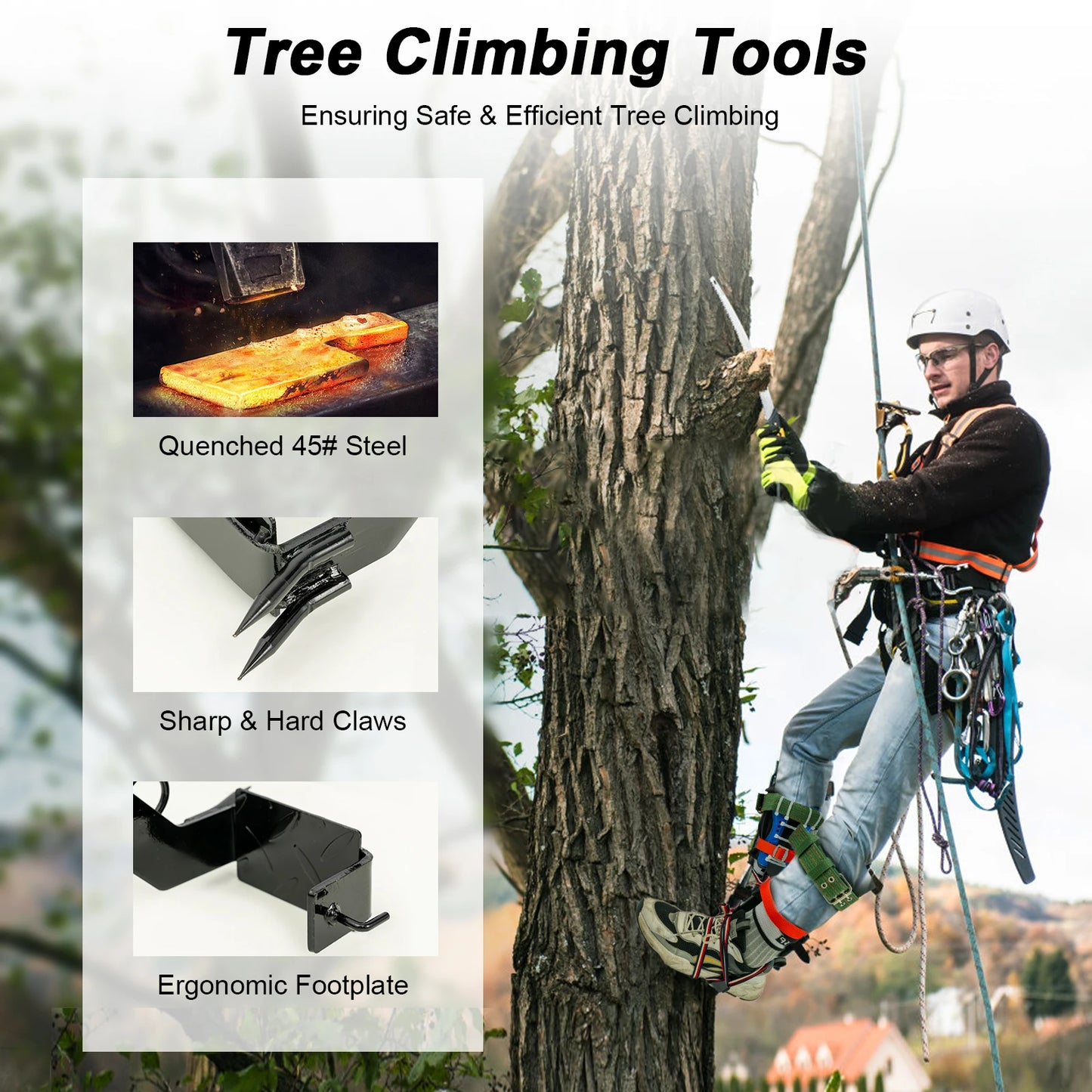 Tree Pole Climbing Spike Set Safety Belt Straps Portable for Outdoor Fruit Pick Climbing Spike Set Safety Belt Straps