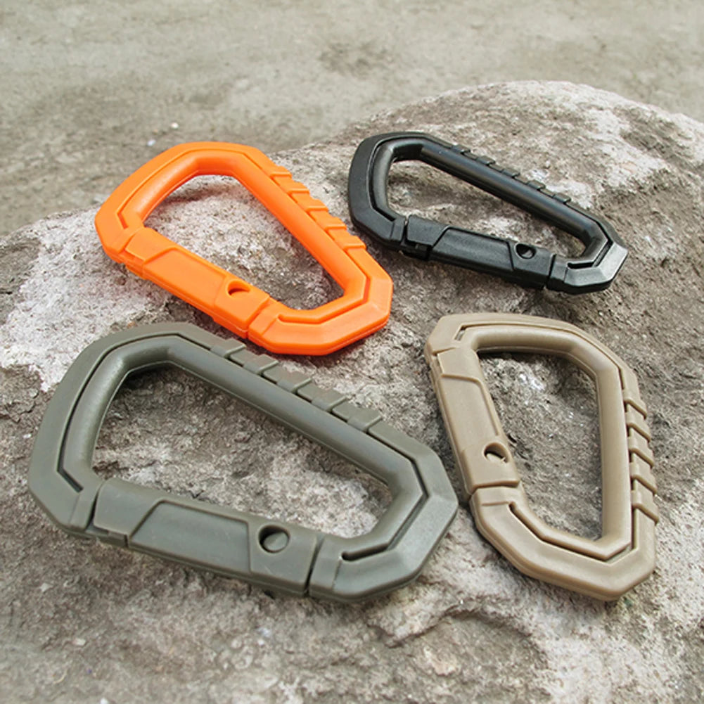 15-50PCS D-shape Belt Hanger Buckles Reusable Snap Type Safety Lock Buckles Lightweight High Strength Hardware Tools for Camping