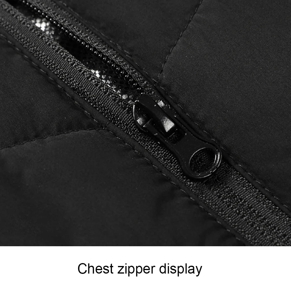 Intelligent Thermal Vest Men Women USB Electric Thermal Warm Clothes Zipper 9 Areas Zone for Camping for Sports Hiking Oversized