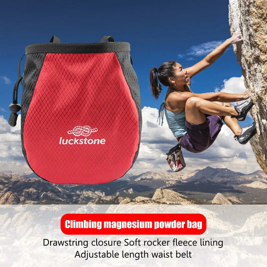 Chalk Bag Waterproof Polyester Weightlifting Pouch Adjustable Belt Waist Pouch Tear Resistance for Outdoor Climbing