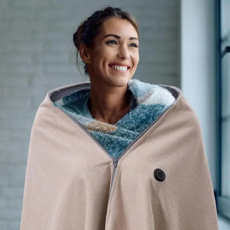 new outdoor USB shawl Electric Heated Blanket 3 Heating Levels plush Heated Mat Portable Wearable Body Warmer Blanket for home