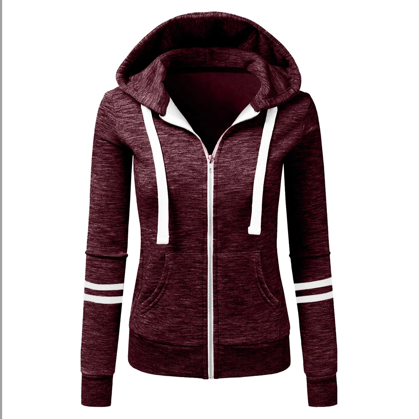 Women Winter Polyester Hoody Jackets Top Quality Windproof Jackets Outdoor Thick Fabric Jogging Jacket